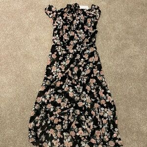 High Neck Floral Dress